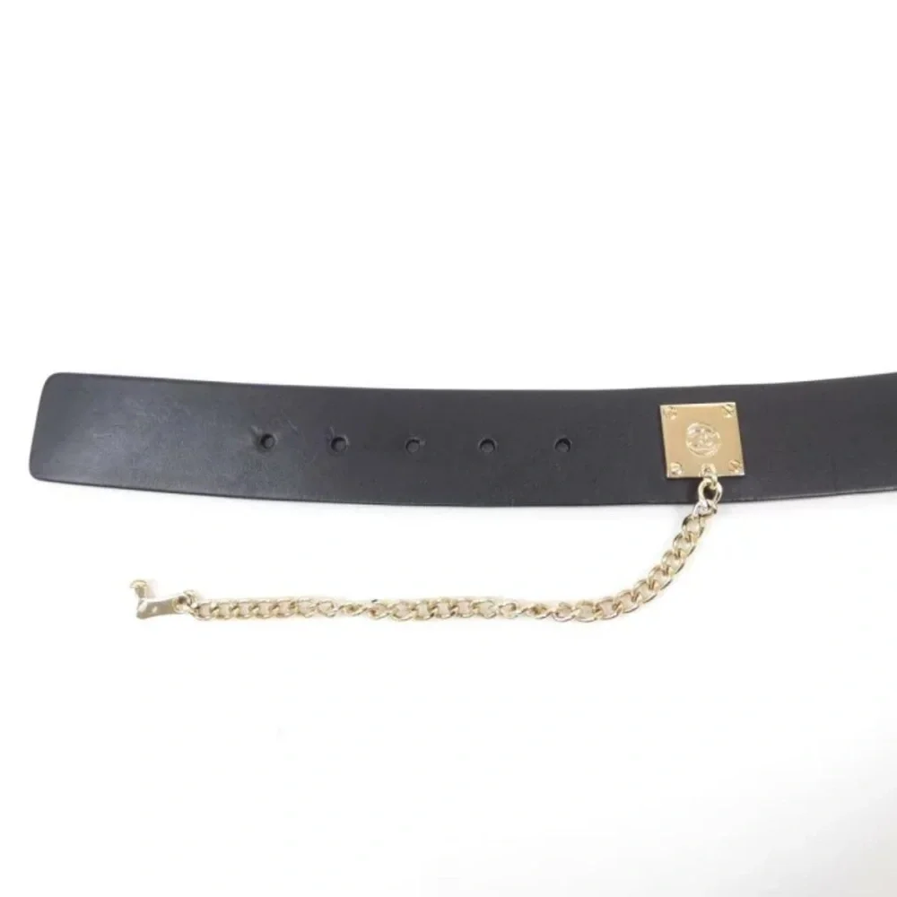 AUTHENTIC CHANEL Black leather lock belt RARE 2002 runway